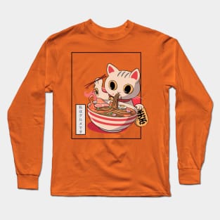 I'm a Foodie! Maneki-neko eating Ramen Long Sleeve T-Shirt